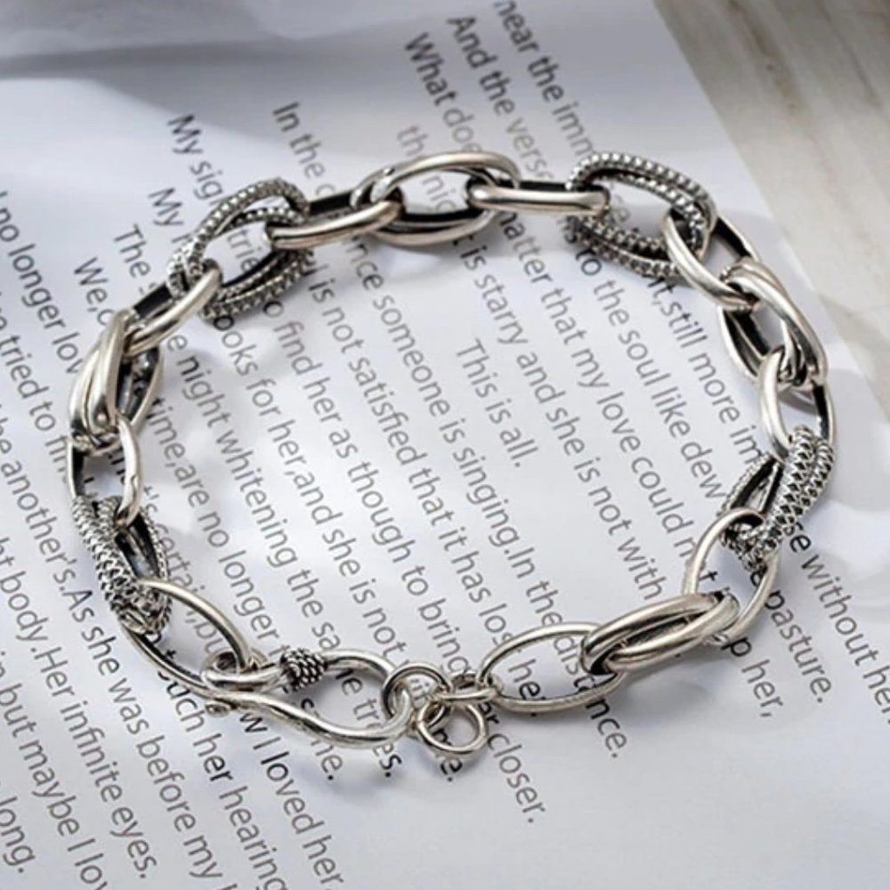 *NEW 925 Sterling Silver Link Chain Bracelet A - Picture 1 of 7